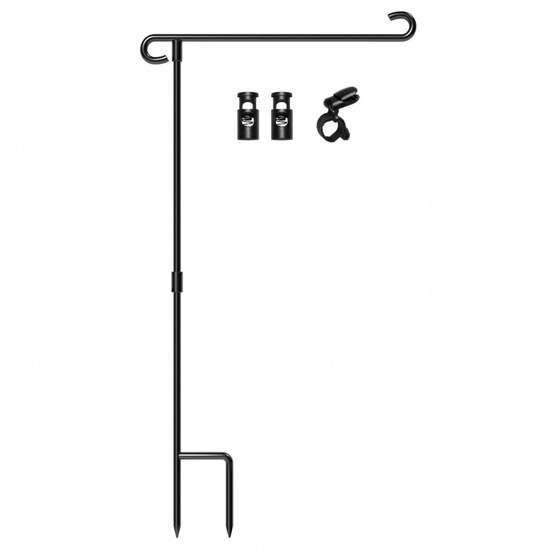 HOOSUN Garden Flag Stand,Wrought Iron Yard Flag Holder Stand,Perfect Garden Flag Holder for 12.5x18 inch Garden Flags,Christmas Valentines Day Garden decorations - Image 1